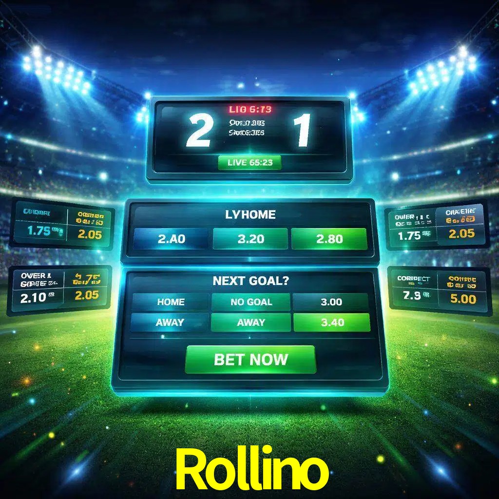 Vista de apuestas en vivo Rollino durante un partido en curso