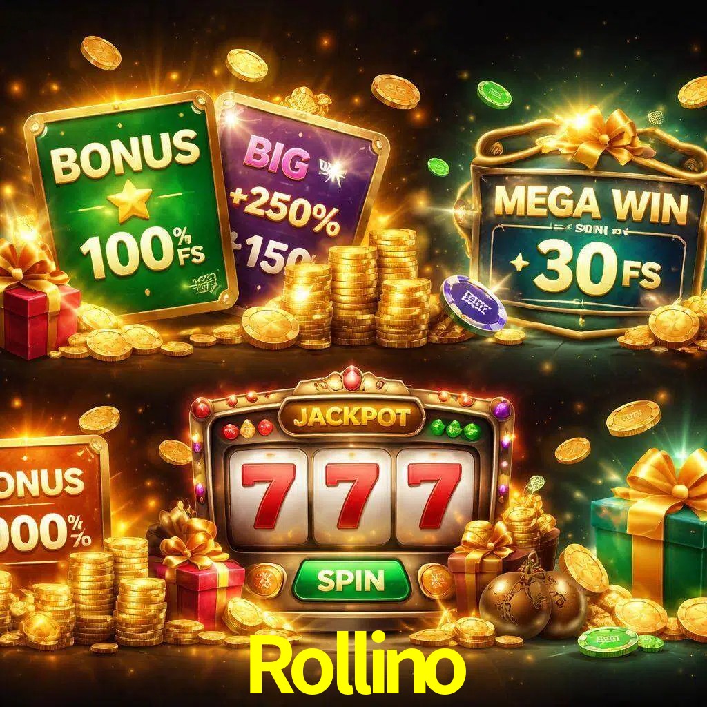 Tipos de bonos Rollino incluyendo recompensas de bienvenida y promociones continuas